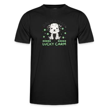 Dalmatian is my lucky carm Clover St Patricks - Men's Functional T-Shirt - black - Front - AI Model Male 178 dark (178cm)