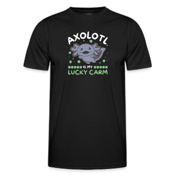 Axolotl is my lucky carm Kleeblatt St Patricks Day - Men's Functional T-Shirt - black - Front - AI Model Male 178 dark (178cm)