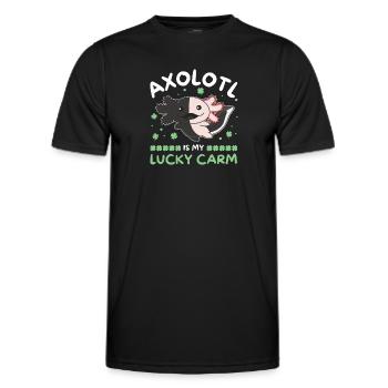 Axolotl is my lucky carm Kleeblatt St Patricks Day - Men's Functional T-Shirt - black - Front - AI Model Male 178 dark (178cm)