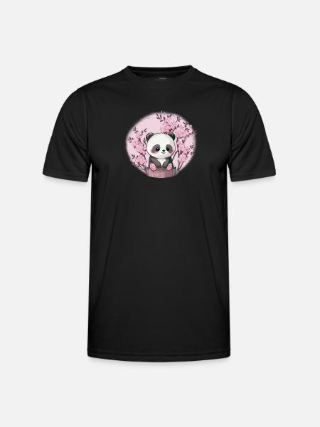 Panda schattige dieren voor kinderen Kawaii panda's beren - Functioneel T-shirt voor mannen - zwart