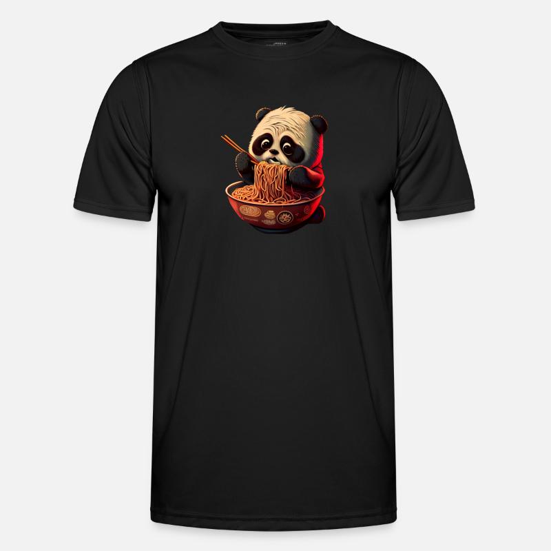 But first ramen sweet panda eats ramen - Men's Functional T-Shirt - black