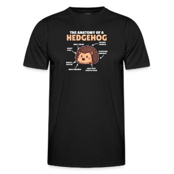 explication de hérisson mignon Anatomie d’un hérisson - T-shirt sport Homme - noir - Devant - AI Model Male 178 dark (178cm)