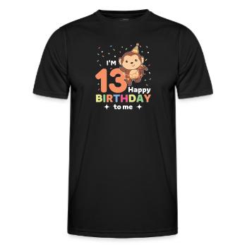 Singe pour les enfants de treize ans - T-shirt sport Homme - noir - Devant - AI Model Male 178 dark (178cm)