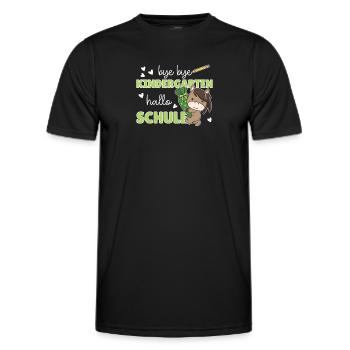 bye bye kindergarten hello school horse - Men's Functional T-Shirt - black - Front - AI Model Male 178 dark (178cm)