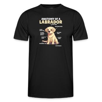 Explication du chien Anatomie d’un Labrador - T-shirt sport Homme - noir - Devant - AI Model Male 178 dark (178cm)