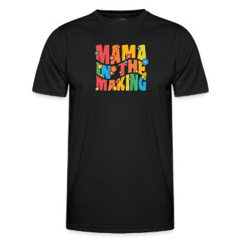 Mama in the making vintage flowers - Men's Functional T-Shirt - black - Front - AI Model Male 178 dark (178cm)