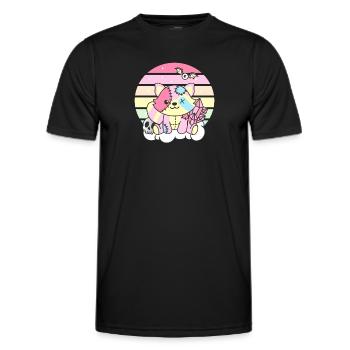 Kawaii Gothic Raccoon Pastel Gothic - Men's Functional T-Shirt - black - Front - AI Model Male 178 dark (178cm)