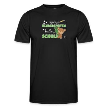 bye bye kindergarten hello school deer - Men's Functional T-Shirt - black - Front - AI Model Male 178 dark (178cm)