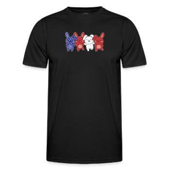 Hase für den vierten Juli USA Flagge Hasen - Männer Funktions-T-Shirt - Schwarz - Vorne - AI Model Male 178 dark (178cm)