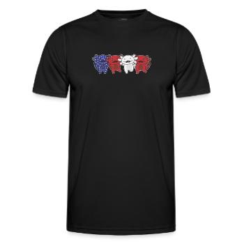 Axolotl für den vierten Juli USA Flagge Axolotls - Männer Funktions-T-Shirt - Schwarz - Vorne - AI Model Male 178 dark (178cm)