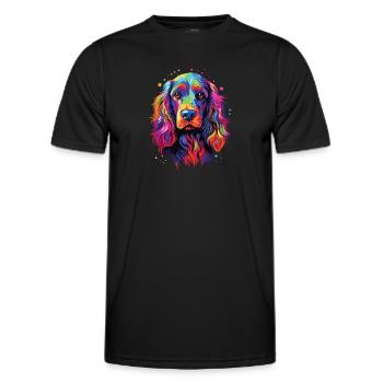 Aquarelle coloré anglais Cocker Spaniel - T-shirt sport Homme - noir - Devant - AI Model Male 178 dark (178cm)