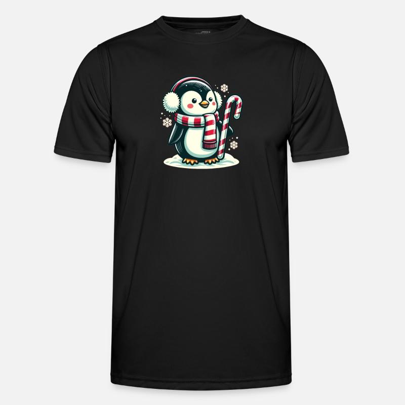 Penguin Christmas Animals Cute Penguins - Men's Functional T-Shirt - black
