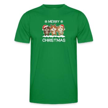 Frohe Weihnachten Meerschweinchen Heiligabend - Männer Funktions-T-Shirt - Kelly Green - Vorne - AI Model Male 178 dark (178cm)