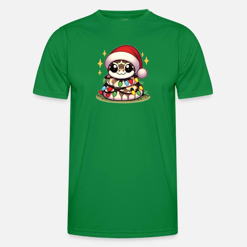 Weihnachtsmütze Weihnachten Lichterkette Python Männer Funktions-T-Shirt