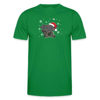 Axolotl Noël Hiver Animaux Axolotls - T-shirt sport Homme - vert - Devant - AI Model Male 178 dark (178cm)