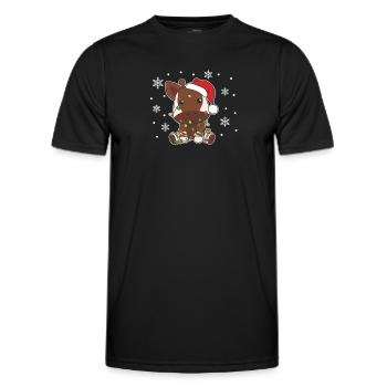 Okapi Christmas Winter Animals Okapis - Men's Functional T-Shirt - black - Front - AI Model Male 178 dark (178cm)