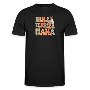 Bull Terrier Groovy Bull Terrier Maman - T-shirt sport Homme - noir - Devant - AI Model Male 178 dark (178cm)