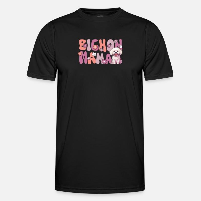 Bichon Frise Groovy Bichon Mama - Men's Functional T-Shirt - black