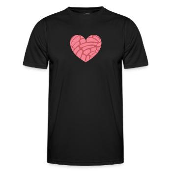 Concha Mexican Sweet Bun Heart - Men's Functional T-Shirt - black - Front - AI Model Male 178 dark (178cm)