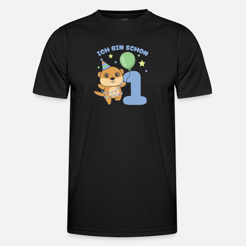 Ich bin schon 1 Erdmännchen Geburtstags Kinder Männer Funktions-T-Shirt