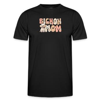 Bichon frisé Groovy Bichon Maman - T-shirt sport Homme - noir - Devant - AI Model Male 178 dark (178cm)
