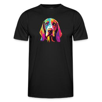 Watercolor Colorful Treeing Walker Coonhound - Men's Functional T-Shirt - black - Front - AI Model Male 178 dark (178cm)