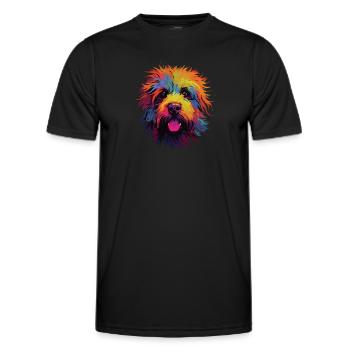 Aquarelle colorée Puli - T-shirt sport Homme - noir - Devant - AI Model Male 178 dark (178cm)