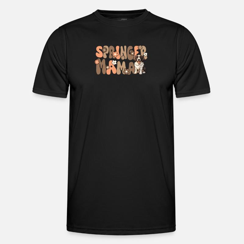 Springer Spaniel Groovy Springer Mama - Männer Funktions-T-Shirt - Schwarz