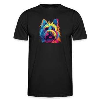 Wasserfarben Farbenfroher Skye Terrier - Männer Funktions-T-Shirt - Schwarz - Vorne - AI Model Male 178 dark (178cm)
