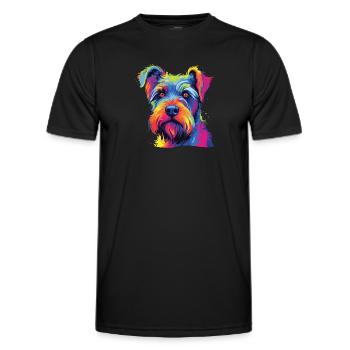 Wasserfarben Farbenfroher Standard Schnauzer - Männer Funktions-T-Shirt - Schwarz - Vorne - AI Model Male 178 dark (178cm)