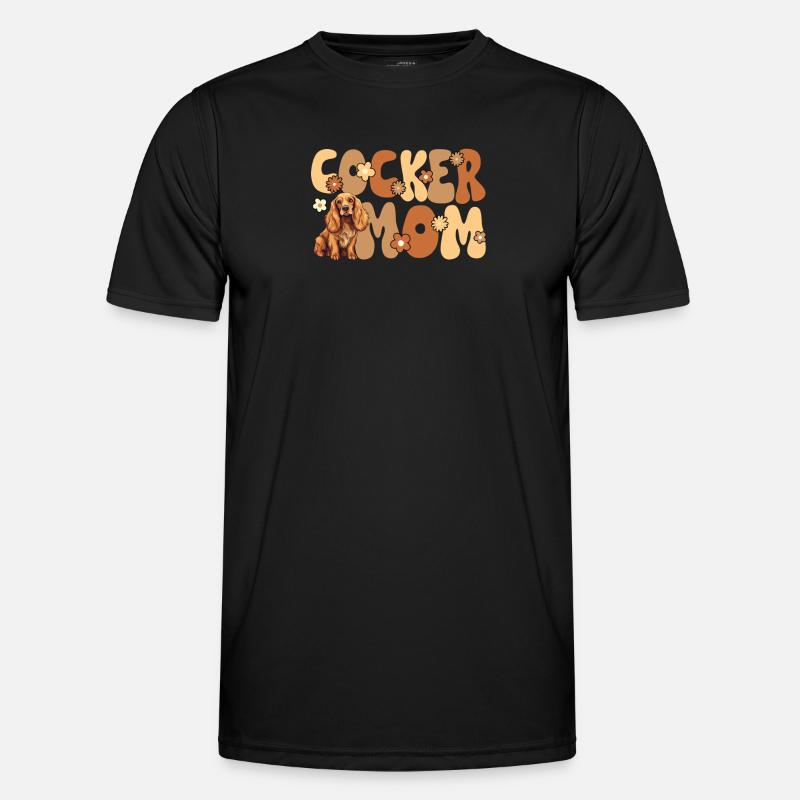 Cocker Épagneul Groovy Cocker Maman - T-shirt sport Homme - noir