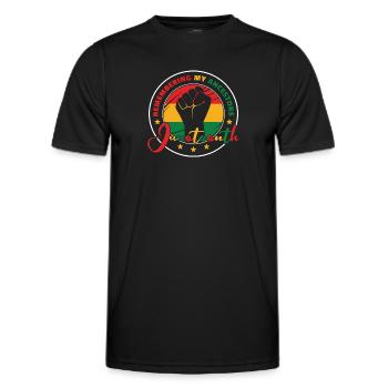 Juneteenth Remembering My Ancestors - Men's Functional T-Shirt - black - Front - AI Model Male 178 dark (178cm)