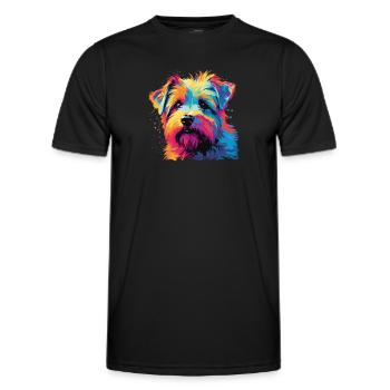 Wasserfarben Farbenfroher Norfolk Terrier - Männer Funktions-T-Shirt - Schwarz - Vorne - AI Model Male 178 dark (178cm)