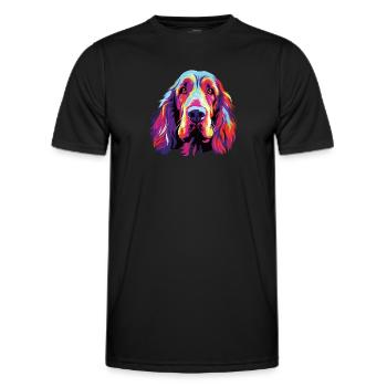 Watercolor Colorful Spinone Italiano - Men's Functional T-Shirt - black - Front - AI Model Male 178 dark (178cm)