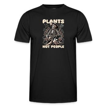 Pflanzenliebhaber Skelett Design Plants not people - Männer Funktions-T-Shirt - Schwarz - Vorne - AI Model Male 178 dark (178cm)