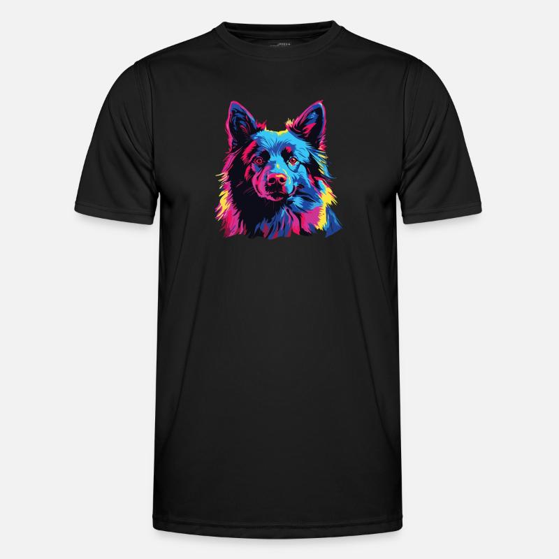 Wasserfarben Farbenfroher Schipperke Männer Funktions-T-Shirt