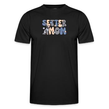 English Blue Setter Groovy Setter Mama - Men's Functional T-Shirt - black - Front - AI Model Male 178 dark (178cm)