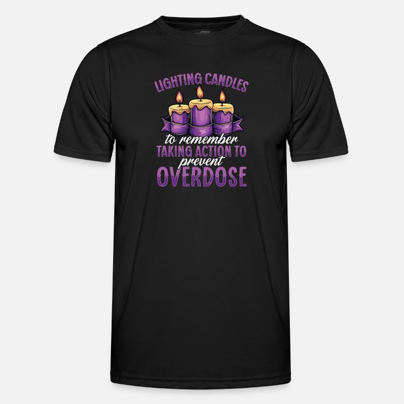 Lighting candles To remember Overdose Awareness Männer Funktions-T-Shirt
