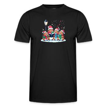 Festliches Winter Capybara Weihnachts - Männer Funktions-T-Shirt - Schwarz - Vorne - AI Model Male 178 dark (178cm)