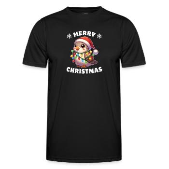 Weihnachten Lichterkette Turteltaube - Männer Funktions-T-Shirt - Schwarz - Vorne - AI Model Male 178 dark (178cm)