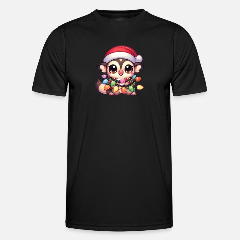 Christmas String Lights Sugar Gliders - Men's Functional T-Shirt - black