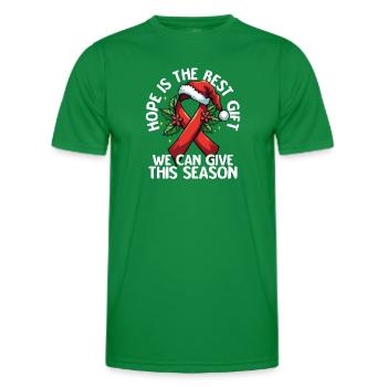 Hope Is The Best Gift AIDS Awareness - Men's Functional T-Shirt - kelly green - Front - AI Model Male 178 dark (178cm)