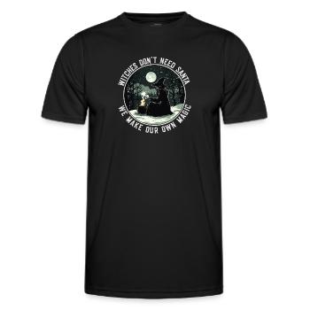 Witches Don't Need Santa Holiday Solstice Magic - Men's Functional T-Shirt - black - Front - AI Model Male 178 dark (178cm)