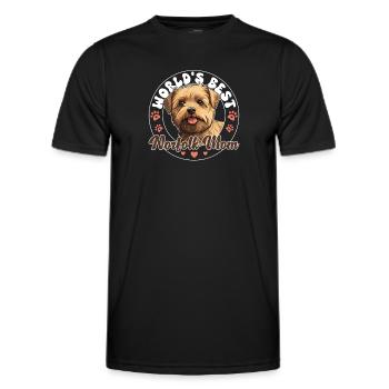 Norfolk Terrier Dog World's best Norfolk Mom - Men's Functional T-Shirt - black - Front - AI Model Male 178 dark (178cm)