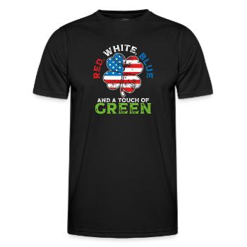 Rot, Weiß, Blau Und Ein Hauch Von Grün, Irischer - Männer Funktions-T-Shirt - Schwarz - Vorne - AI Model Male 178 dark (178cm)