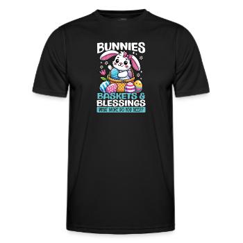 Hasen Körbe & Segen Süße Ostern - Männer Funktions-T-Shirt - Schwarz - Vorne - AI Model Male 178 dark (178cm)