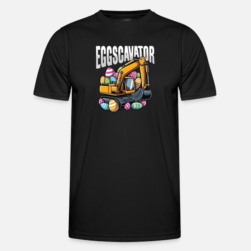 Eggscavator Lustiger Osterbagger Bagger - Männer Funktions-T-Shirt - Schwarz
