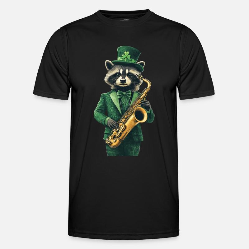 Waschbär - Männer Funktions-T-Shirt - Schwarz