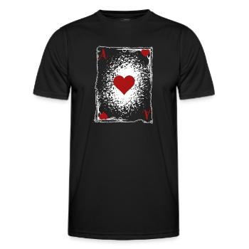 The ace of heart. - Men's Functional T-Shirt - black - Front - AI Model Male 178 dark (178cm)