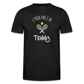 je peux pas j'ai tennis - T-shirt sport Homme - noir - Devant - AI Model Male 178 dark (178cm)